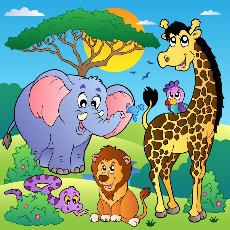 Stickers enfant g ant animaux  de la jungle Art D co Stickers