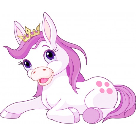Sticker princesse et cheval - Décoration chambre d'enfant