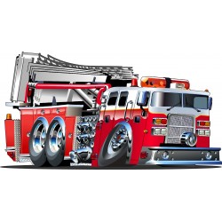 Sticker grand camion pompier - Sticker A moi Etiquette & Autocollant