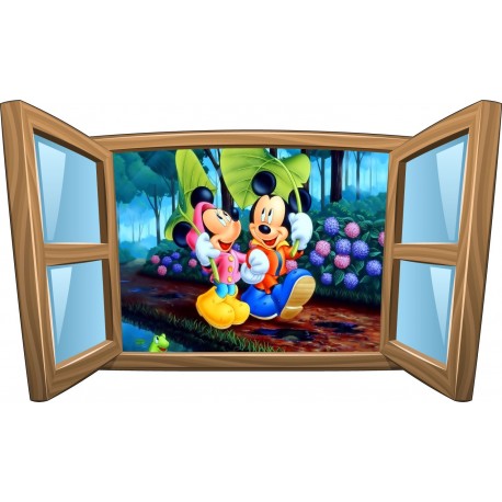 Sticker enfant fenêtre Mickey et Minnie - Art Déco Stickers